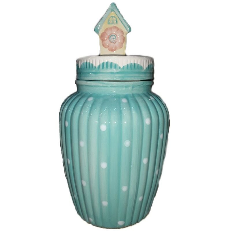 foto del prodotto cosedacasa biscottiera barattolo porta uova di pasqua decorazioni pasquali arredo casa idea regalo 28cm in ceramica