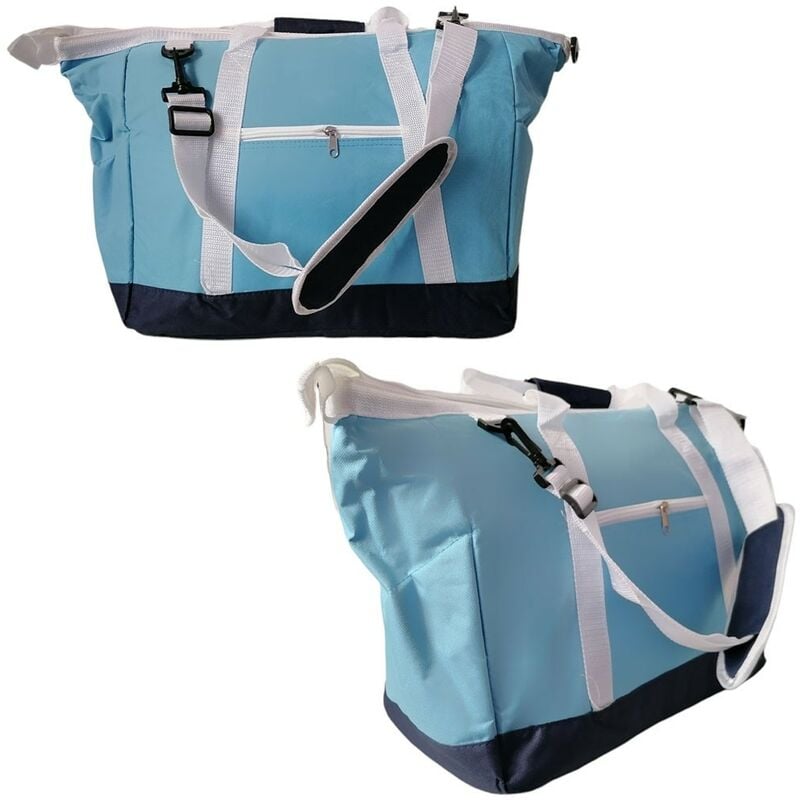 foto del prodotto cosedacasa borsa termica frigorifero grande porta bottiglia cibi da viaggio per spiaggia mare picnic in tessuto e interno termico