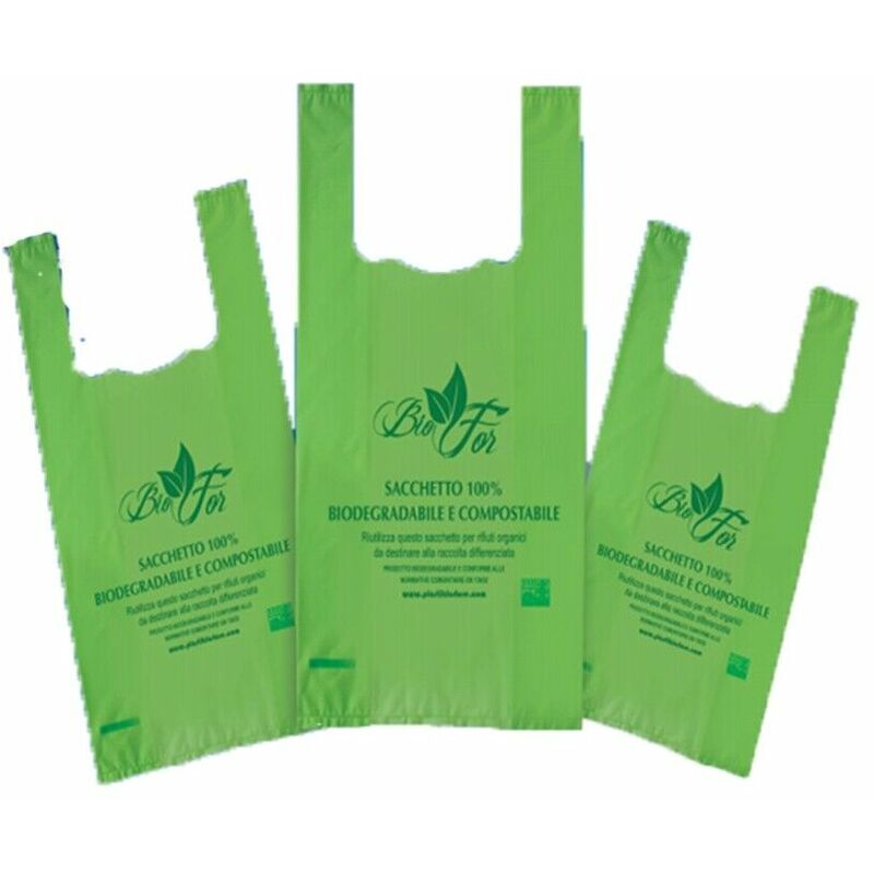 foto del prodotto cosedacasa buste biodegradabili compostabili verdi shoppers sacchetti per la spesa alimenti frutta verdura negozio a rotolo varie misure misure 