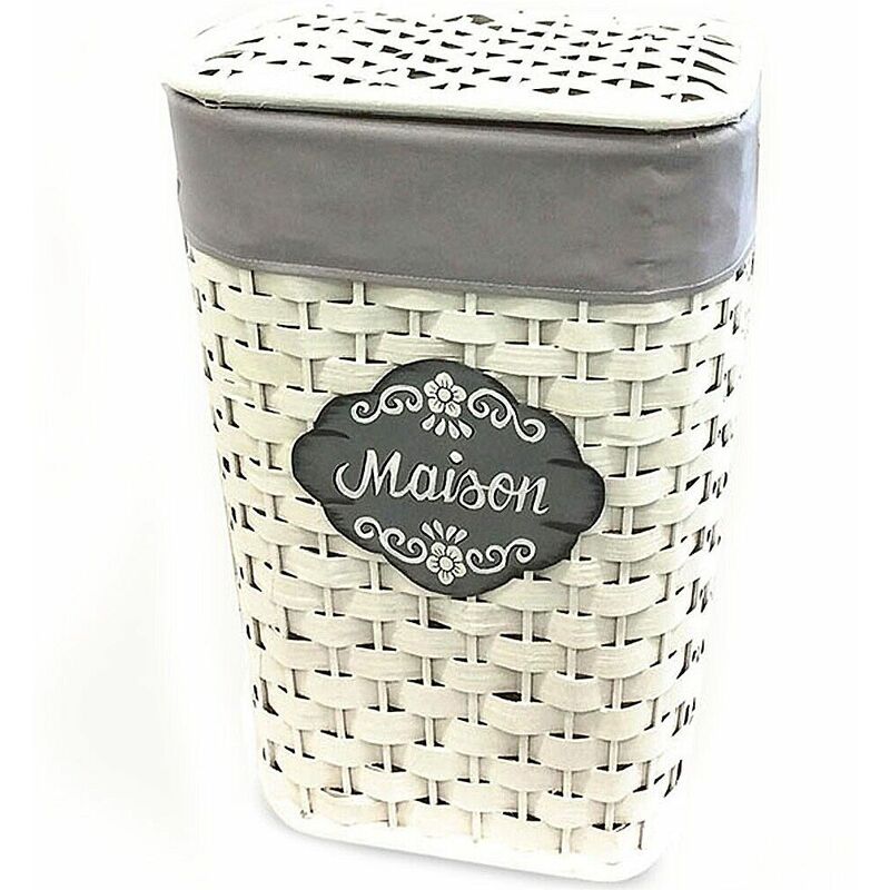 foto del prodotto cosedacasa - cesto cestino cesta in rattan multuiuso per portaoggetti portabianchieria panni intrecciata sacco interno salvaspazio casa bagno