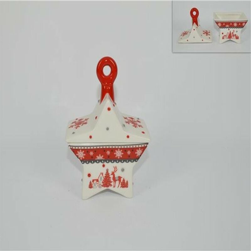 foto del prodotto cosedacasa cofanetto stella in ceramica di natale da decorazioni per addobbi natalizi 14cm