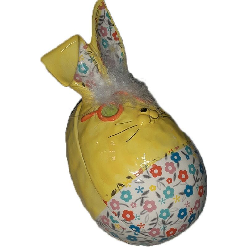 foto del prodotto cosedacasa coniglio apribile contenitore biscottiera porta uova di pasqua cofanetto decorazioni pasquali idea regalo 22cm in ceramica
