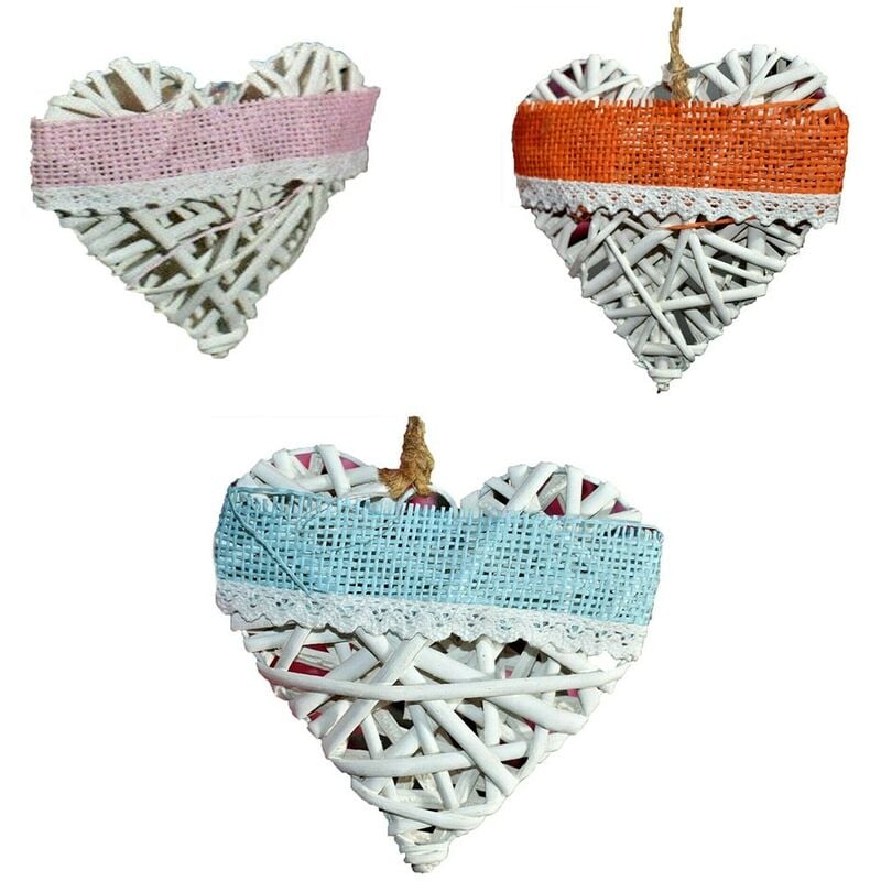 foto del prodotto cosedacasa cuore decorazioni pasquali da appendere per albero di pasqua arredo casa set da 6 in tessuto vari colori moderno e particolare