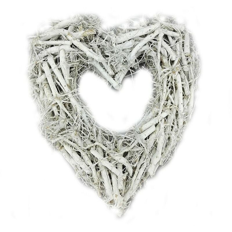 foto del prodotto cosedacasa cuore fuori porta ghirlanda festone addobbi natalizi per decorazioni di natale h40 bianco in legno