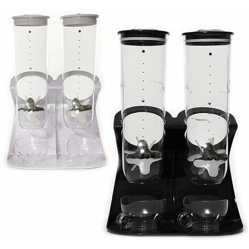 foto del prodotto cosedacasa - dispenser distributore dosatore erogatore di cereali doppio corn flakes per casa colazione cucina capacità 3 litri totali