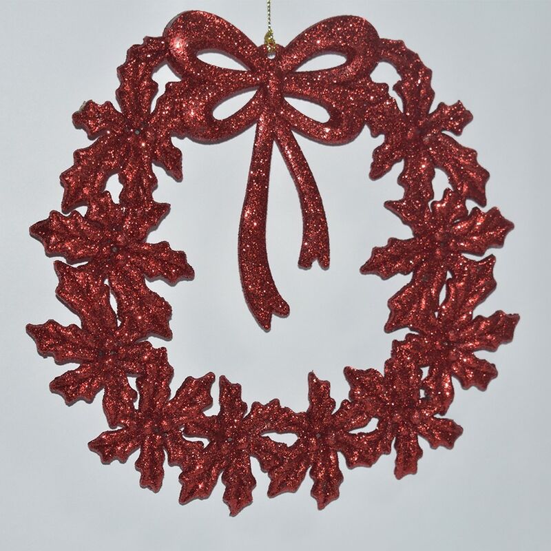foto del prodotto cosedacasa ghirlanda da addobbi natalizi per decorazioni albero di natale 20 cm rosso