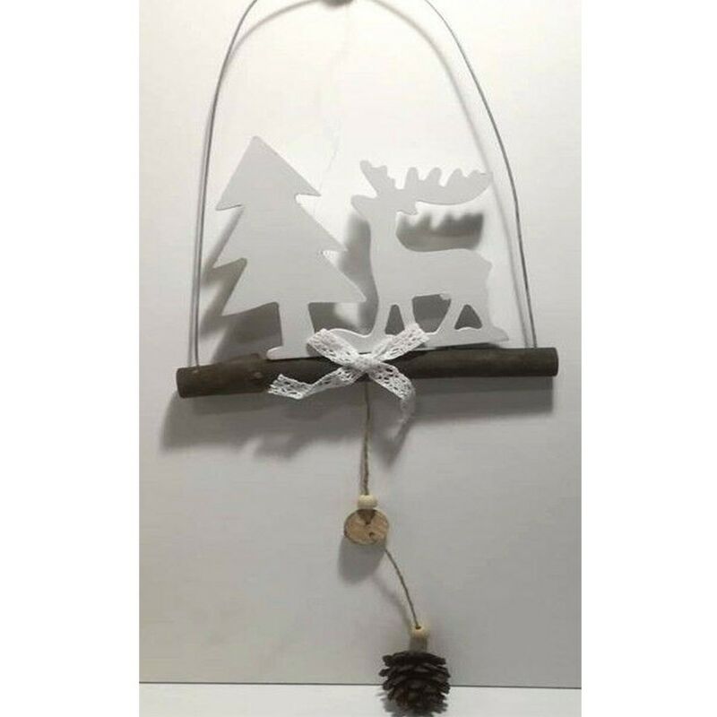 foto del prodotto cosedacasa ghirlanda per addobbi natalizi da porta babbo natale con renna corona decorazioni