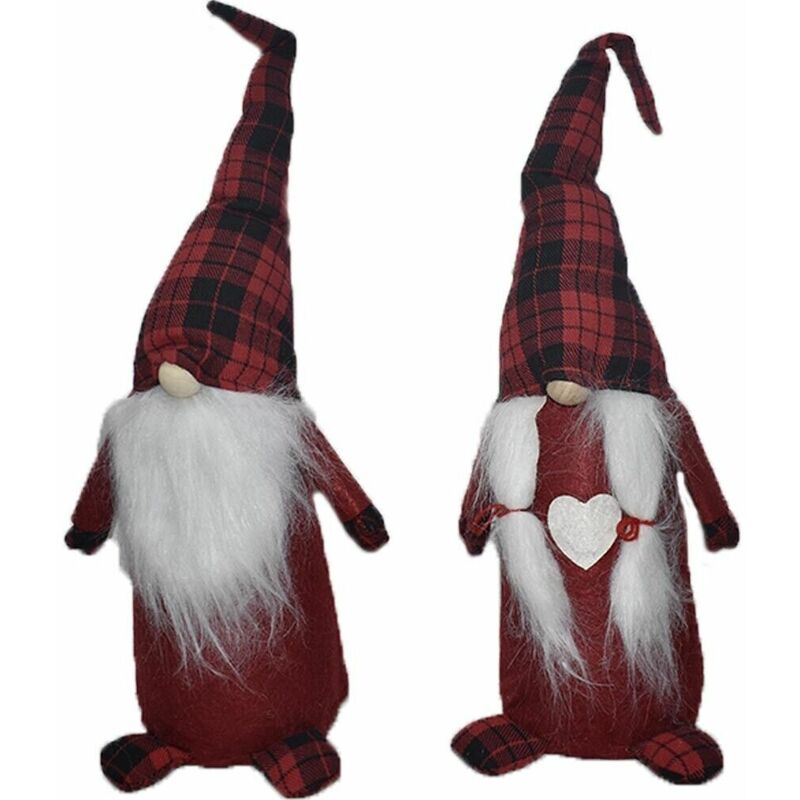 foto del prodotto cosedacasa - gnomo elfo lui e lei babbo babba natale rosso per decorazioni natalizie addobbi - decoro: decoro 2