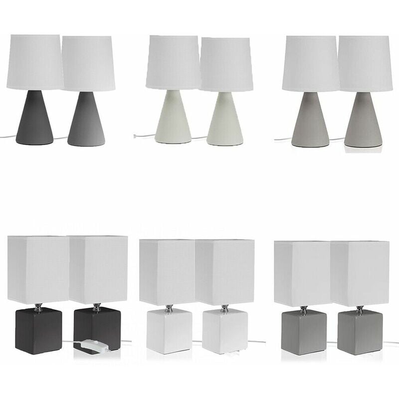 foto del prodotto cosedacasa lampada da tavolo moderna in ceramica set da 2 con cappa bianca arredo casa ambienti decoro decoro 5