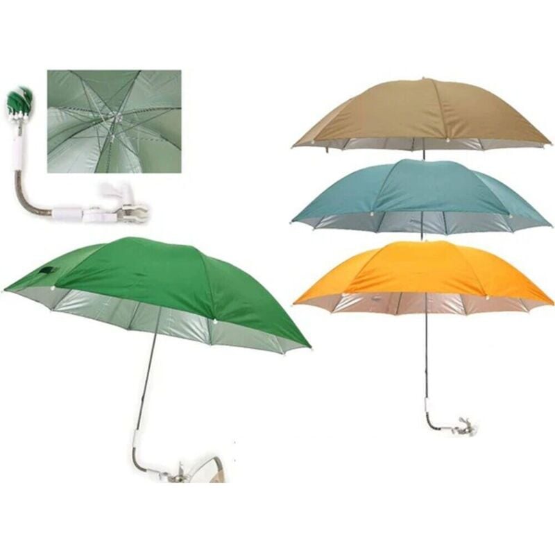 foto del prodotto cosedacasa ombrellone per sdraio sedia da mare spiaggia giardino piscina pieghevole 120 cm parasole con pinza inclinazione regolabile