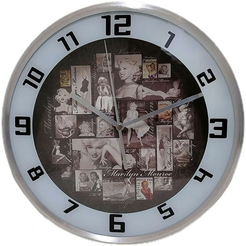 foto del prodotto cosedacasa orologio da parete analogico per casa decoro merilyn monroe particolare moderno in metallo e plastica d25 cm