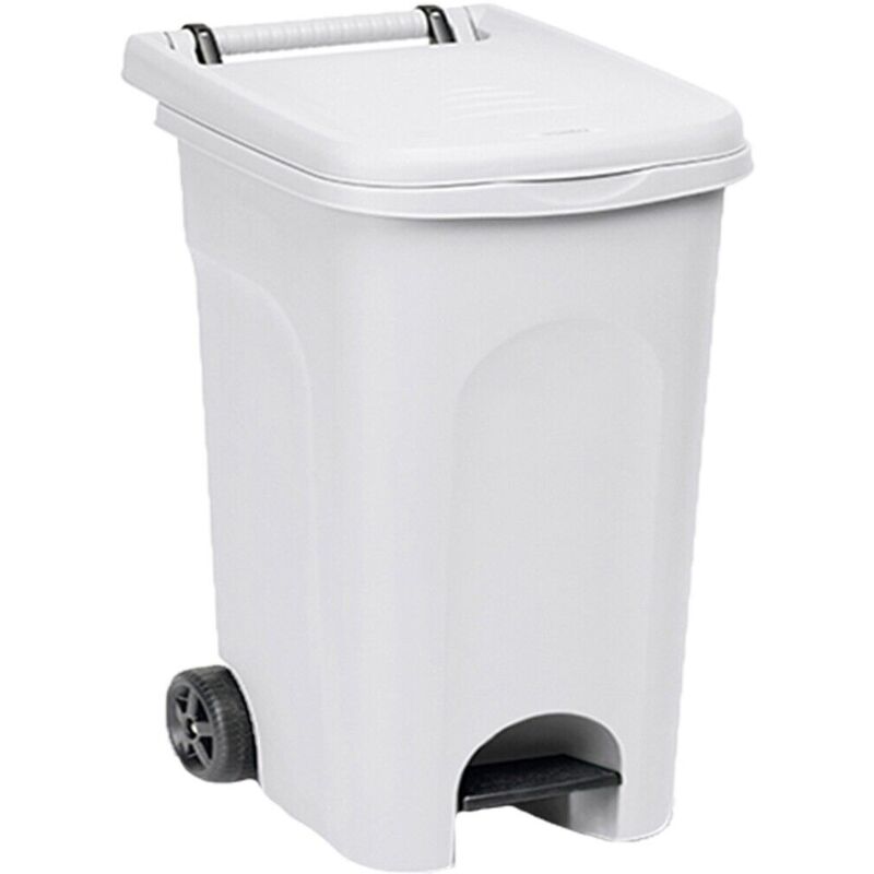 foto del prodotto cosedacasa pattumiera con pedale e ruote per raccolta differenziata contenitori bidoni 60lt colorigenerali bianco