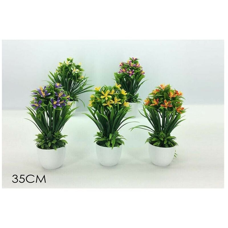 foto del prodotto cosedacasa pianta piantina artificiale con vaso cachepout fiori per decorazioni casa bagno
