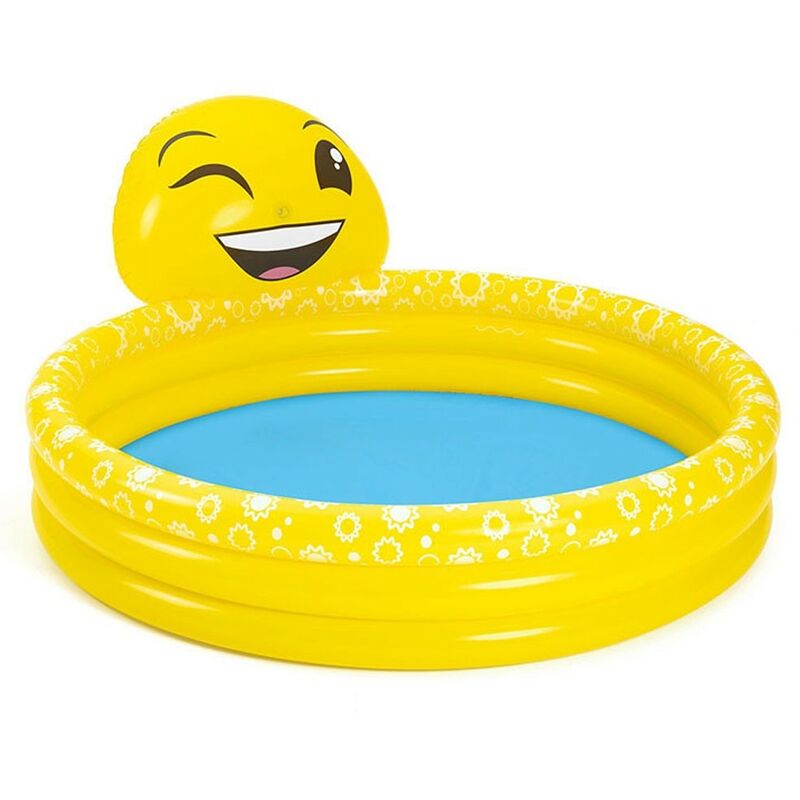 foto del prodotto cosedacasa piscina gonfiabile per bambini fuoriterra con faccina emoji smile da giardino mare spiaggia con spruzzatore