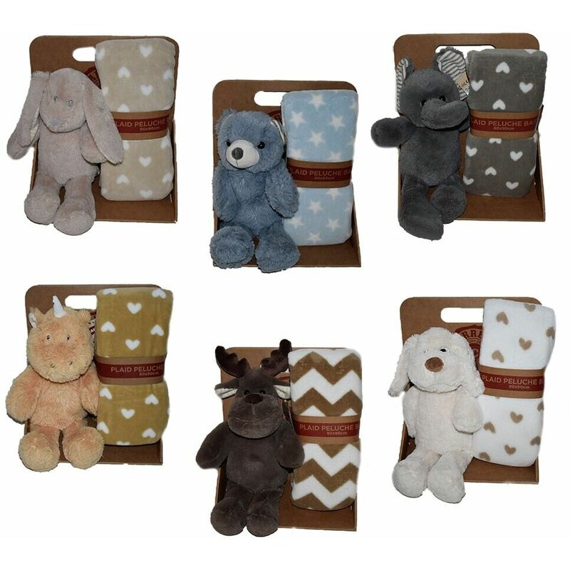 foto del prodotto cosedacasa plaid con peluche coperta singola per pupazzo bambini da divano letto copriletto colorigenerali coniglio