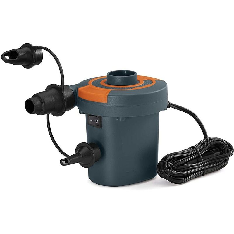 foto del prodotto cosedacasa pompa elettrica aria 12v auto campeggio per gonfiare materassi piscina 3 ugelli adattatori valvole alimentazione accendi sigari