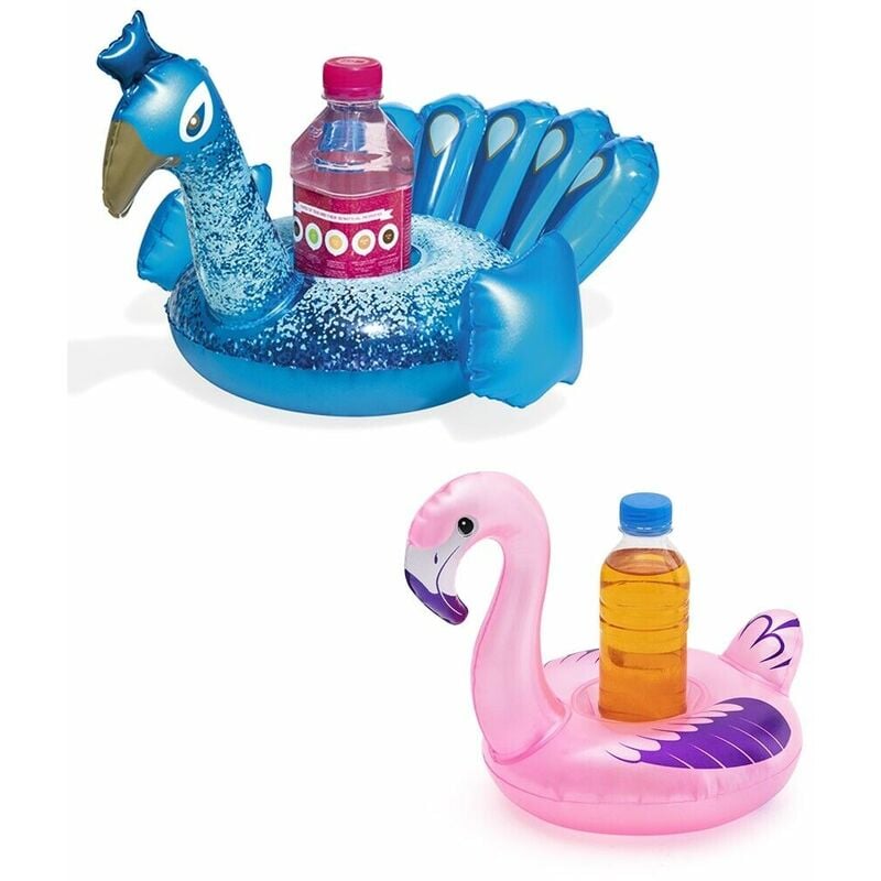 foto del prodotto cosedacasa porta bicchiere bibita galleggiante portabevande gonfiabile per mare ciambella p colorigenerali 2 porta bibite blu