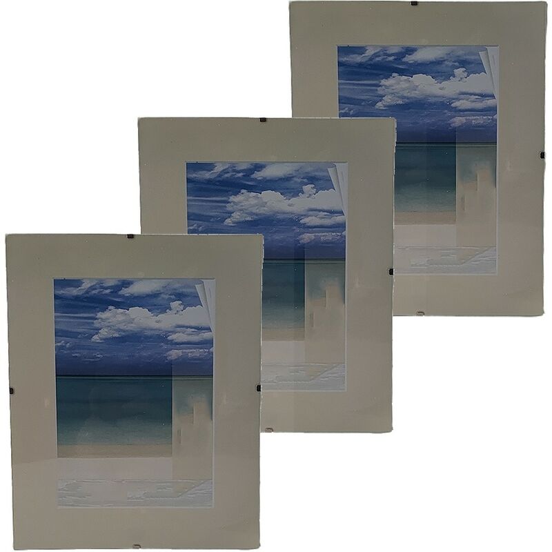 foto del prodotto cosedacasa portafoto cornice a giorno 24x30 in vetro da muro parete per poster stampe set3 poster puzzle ritratti bellissimo