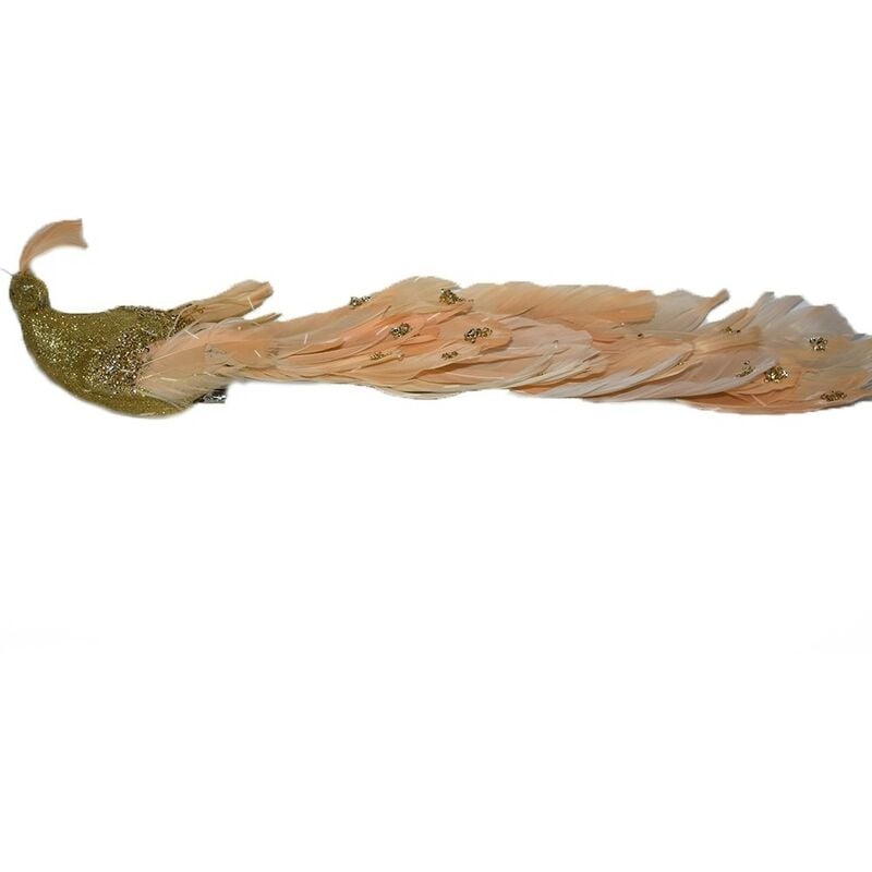 foto del prodotto cosedacasa - puntale pavone oro per albero di natale decorazione addobbi natalizie da casa allestimento ornamento vetrine idea regalo 45 cm