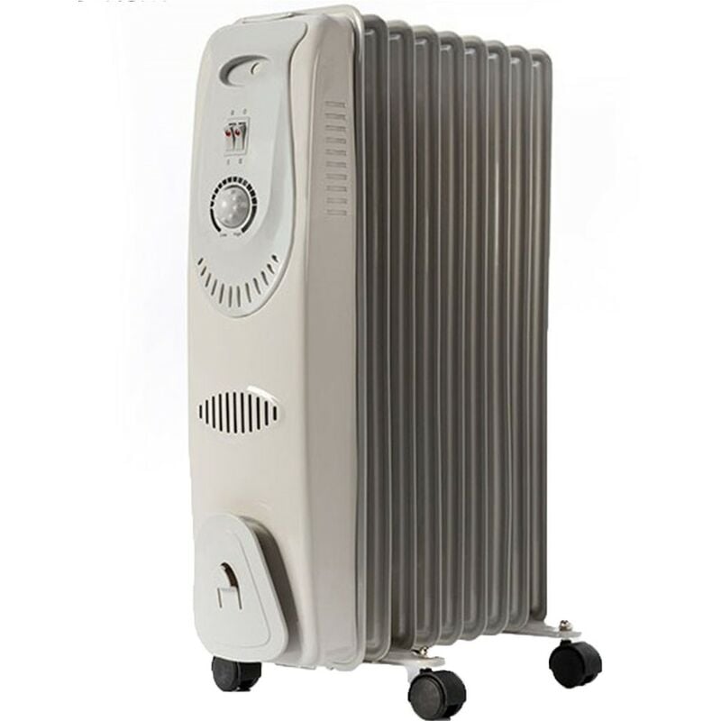 foto del prodotto cosedacasa radiatore termosifone ad olio stufa elettrica 9 elementi calorifero da stanza con timer ruote
