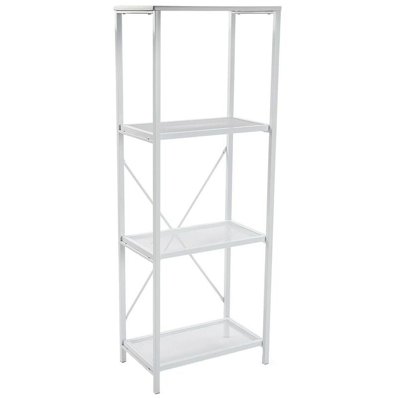 foto del prodotto cosedacasa scaffale 4 ripiani mobile con mensole libreria bianco per casa studio ufficio porta oggetti biblioteca libri