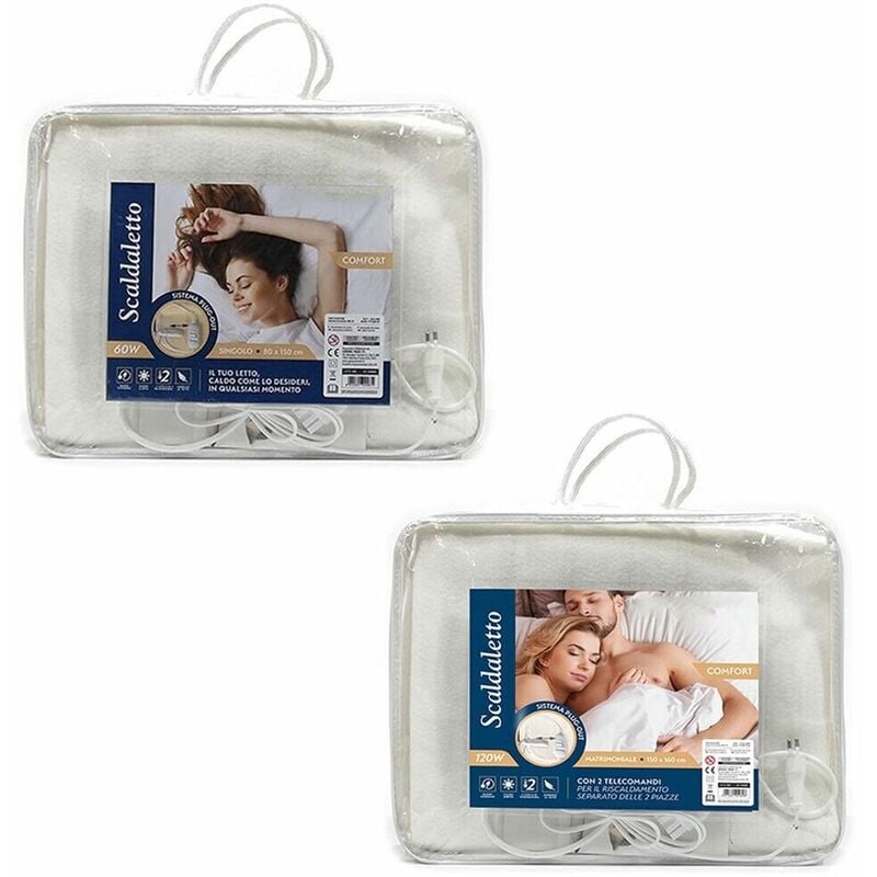 foto del prodotto cosedacasa scaldaletto elettrico matrimoniale o singolo scaldasonno bianco basso consumo ri decoro scaldaletto singolo