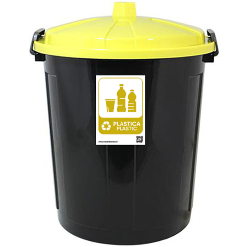 foto del prodotto cosedacasa secchio contenitore pattumiera raccolta differenziata carta plastica vetro misto 21lt bidone casa cucina giardino terrazza coperchio a