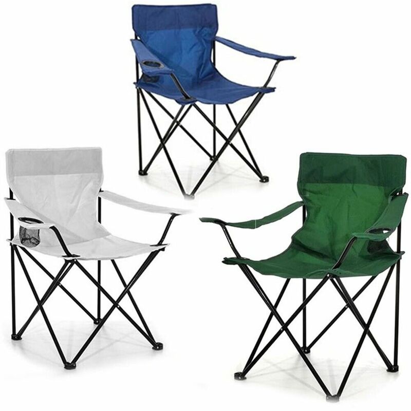 foto del prodotto cosedacasa sedia con porta bevande richiudibile da relax per mare spiaggia piscina campeggio con tessuto grigio verde blu colorigenerali grigio