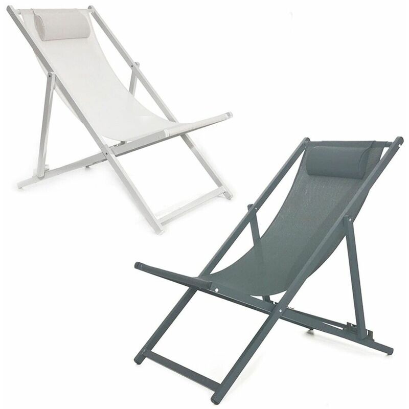 foto del prodotto cosedacasa sedia sdraio richiudibile con cuscino relax per mare spiaggia piscina campeggio colorigenerali grigio