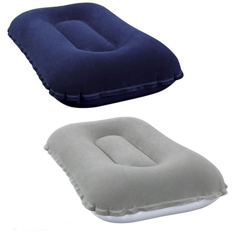 foto del prodotto cosedacasa - set 3 cuscini gonfiabili vellutati grigio blu da viaggio per mare piscina spiagg
