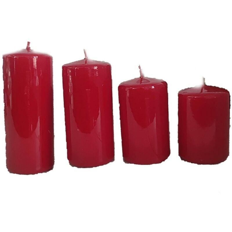 foto del prodotto cosedacasa set 4 candele a cilindro rosse calendario dell avvento decorazioni casa tavola centrotavola di natale addobbi