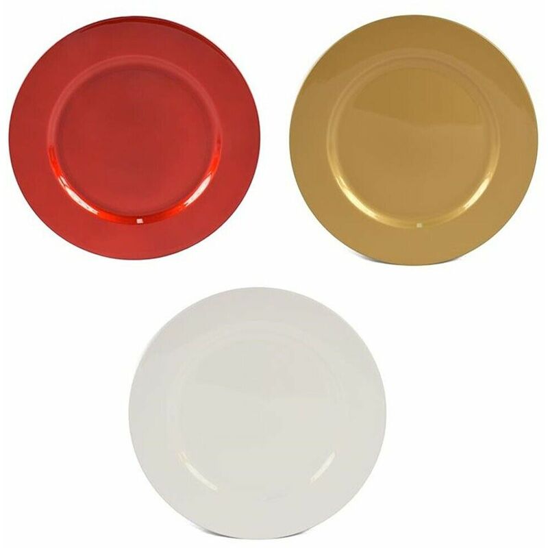 foto del prodotto cosedacasa sottopiatti centro tavola di natale rosso oro bianco decorazioni addobbi natalizi 33cm set da 6 colorigenerali rosso