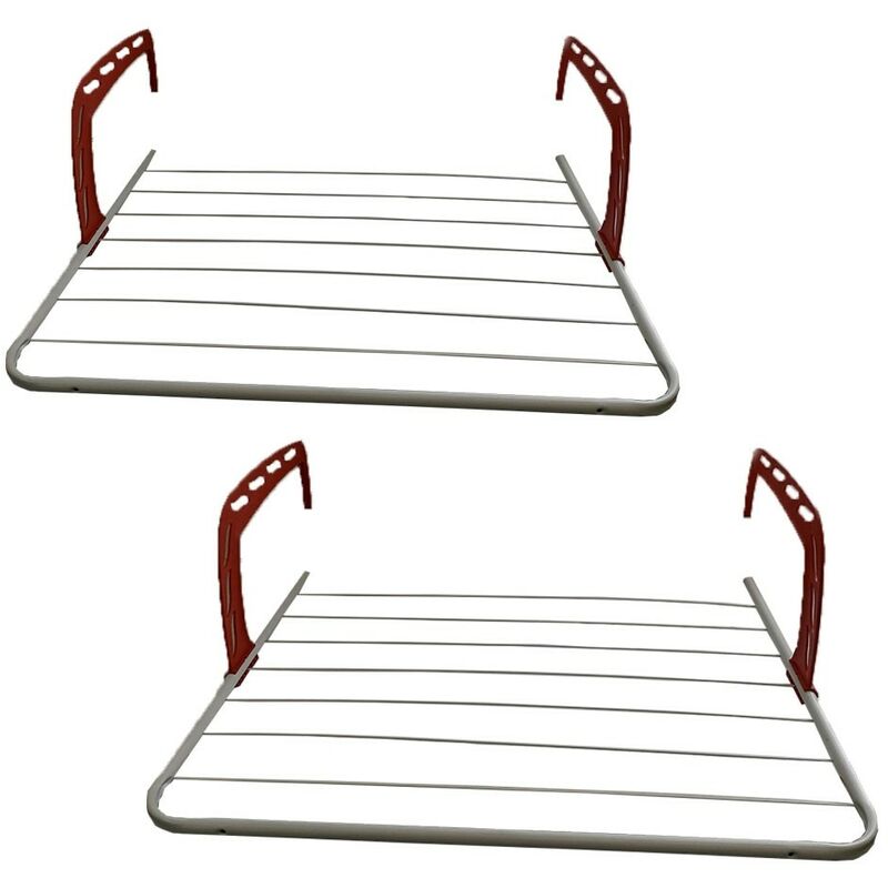 foto del prodotto cosedacasa stendibiancheria per balcone termosifone set2 stendini stendi panni bucato 5 metri lineari di stenditura cada uno acciaio bianco
