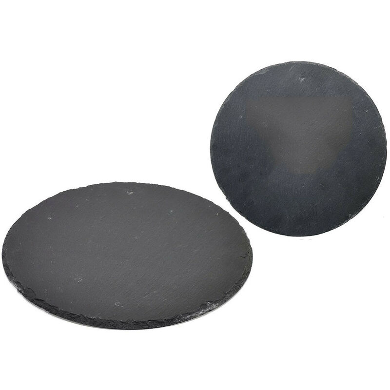 foto del prodotto cosedacasa tagliere in ardesia nero 28cm pietra naturale da sushi ristorante cucina vassoio piatto piano tondo portata a servire