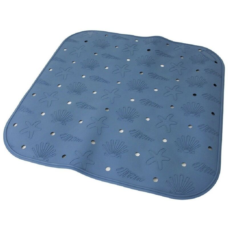 foto del prodotto cosedacasa tappeto tappetino ventose antiscivolo per bagno da piatto doccia blu avio prodotto interamente in italia con plastica profumata