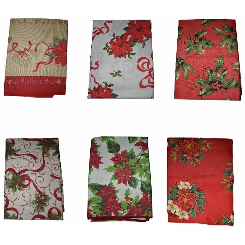 foto del prodotto cosedacasa - tovaglia antimacchia tavola 140x300 per 10 posti natalizia decorazioni di natale casa elegante rettangolare idea regalo - misura decoro