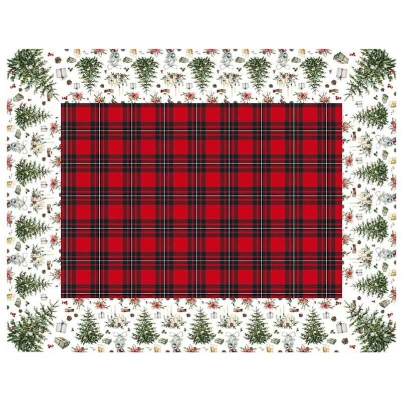 foto del prodotto cosedacasa tovaglia da tavola decoro natalizio rossa grande cm140x240 rettangolare cotone 100 runner centrotavola elegante