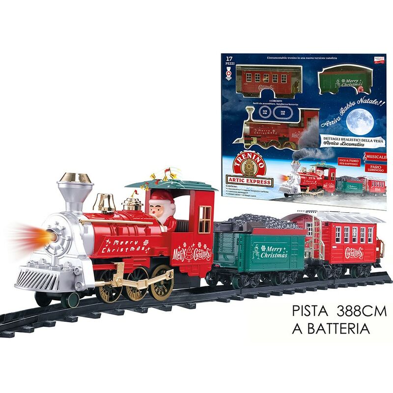 foto del prodotto cosedacasa trenino treno locomotiva babbo natale per addobbi decorazioni albero di natale