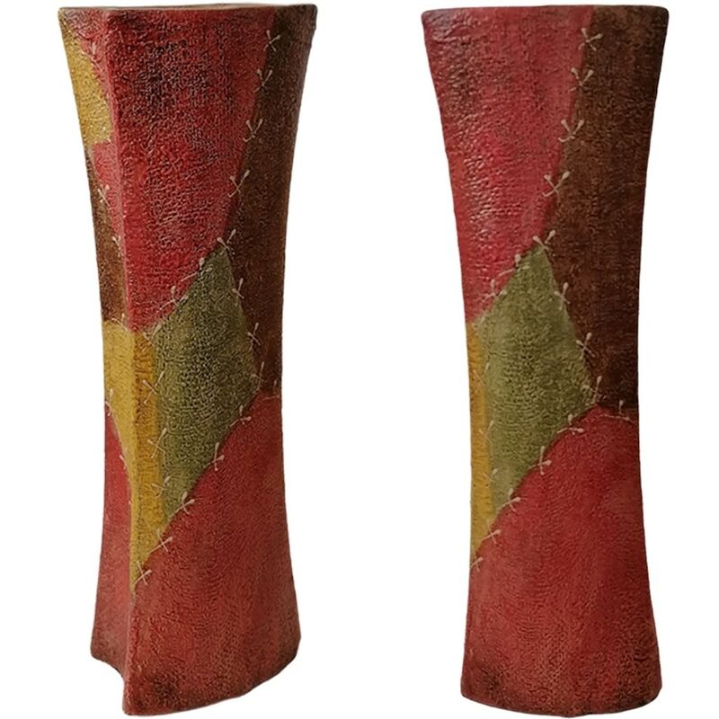 foto del prodotto cosedacasa vaso etnico porta fiori effetto patchwork centro tavola in ceramica per piante decorazione casa soggiorno idea regalo