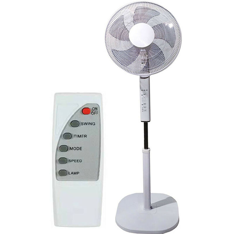 foto del prodotto cosedacasa ventilatore a piantana 5 pale bianco con telecomando timer 7 ore 50w 3 velocita da casa soggiorno cucina