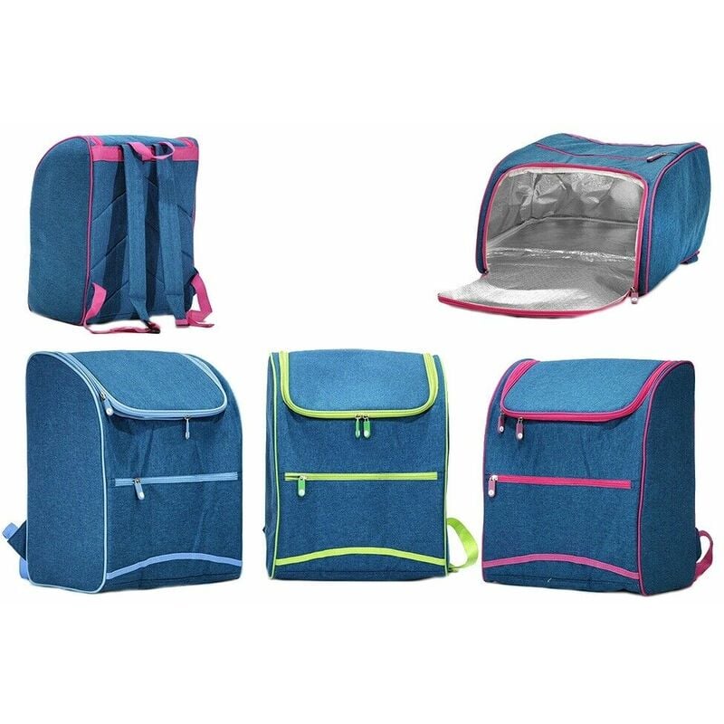 foto del prodotto cosedacasa zaino termico borsa frigorifero da viaggio portatutto per spiaggia mare campeggio pic nic in tessuto e alluminio colorigenerali fucsia
