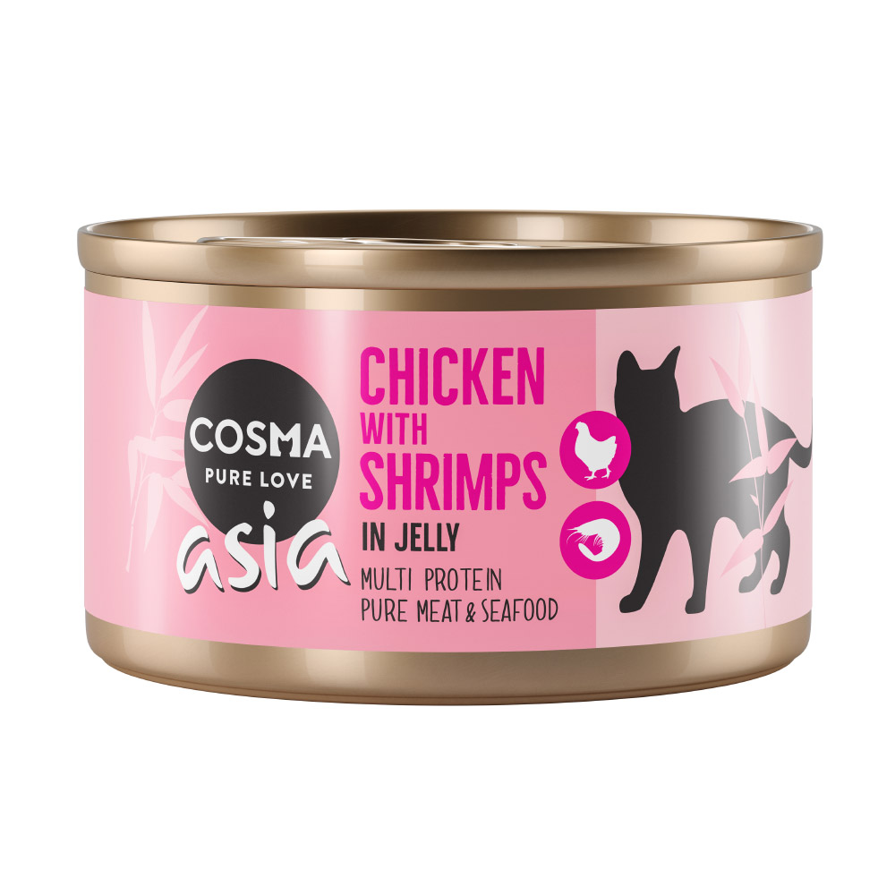 foto del prodotto cosma asia in gelatina 12 x 85 g umido gatto - pollo con gamberetti