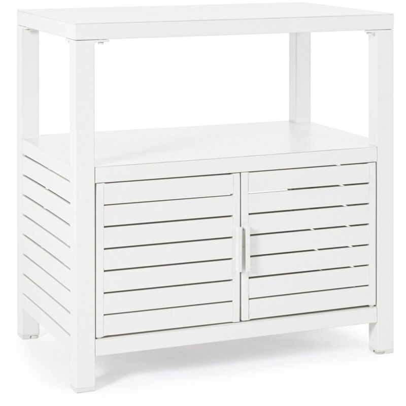 foto del prodotto cosma modulo piano cucina da esterno trinidad struttura in alluminio con 2 ante 2 ripiani 90 cm antracite