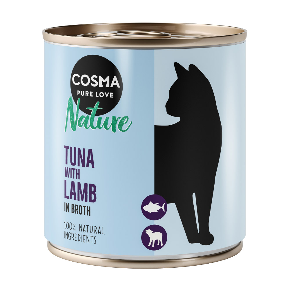 foto del prodotto cosma nature 6 x 280 g alimento umido per gatti tonno con agnello nuovo 