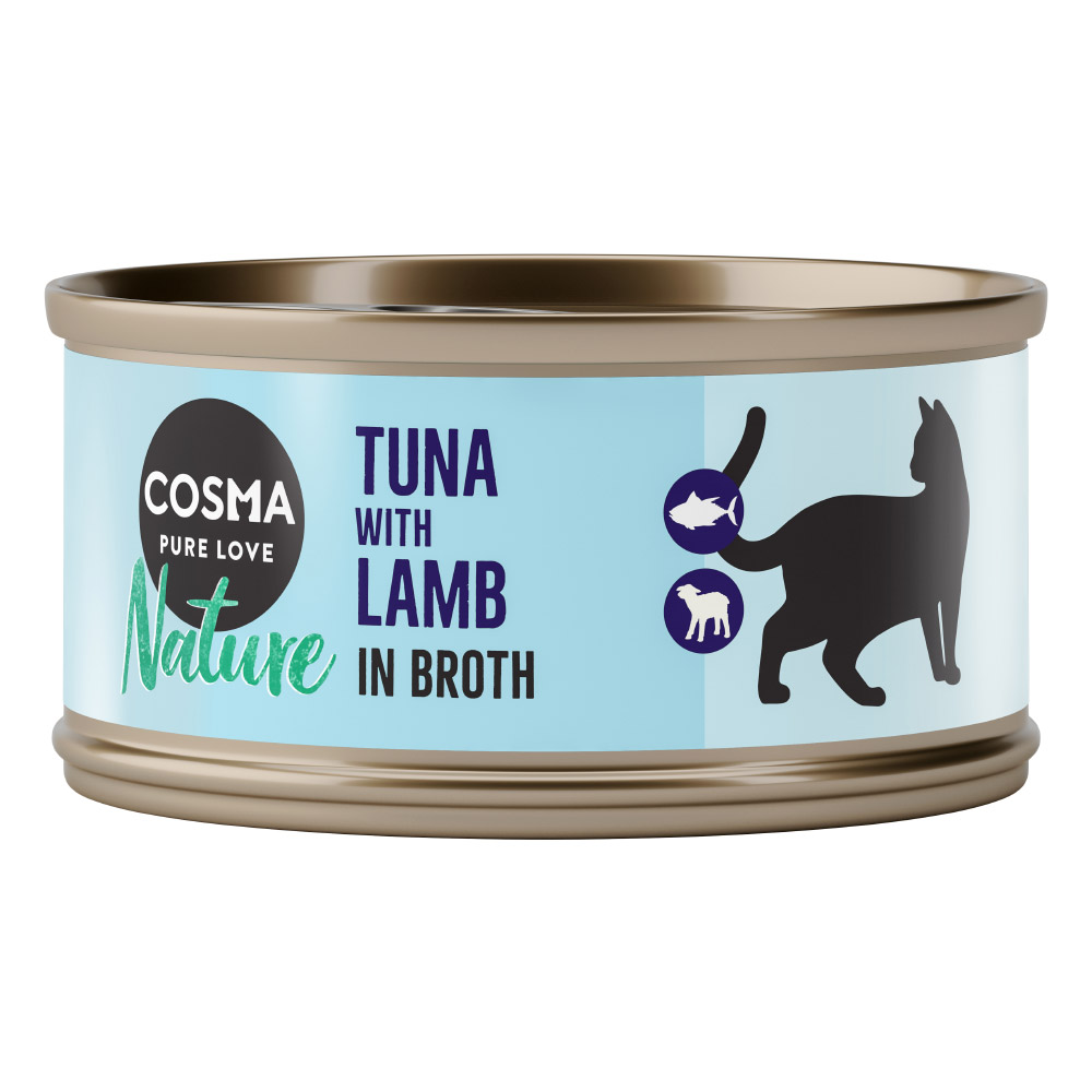foto del prodotto cosma nature 6 x 70 g alimento umido per gatti tonno con agnello