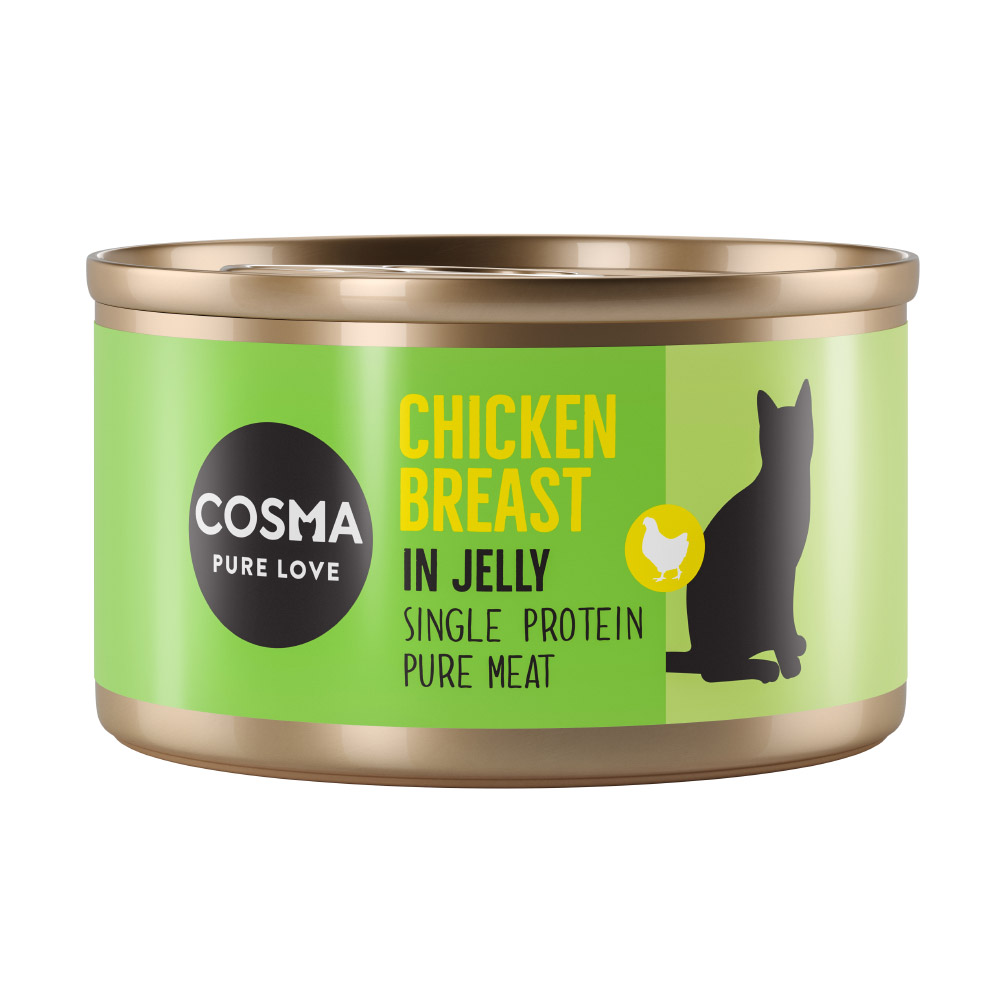 foto del prodotto cosma original in gelatina 6 x 85 g alimento umido per gatti petto di pollo