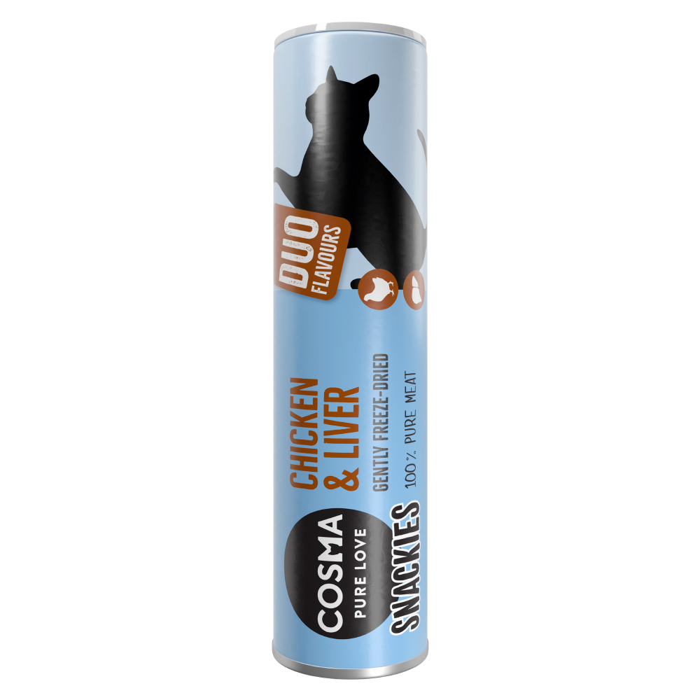 foto del prodotto cosma snackies duo petto fegato di pollo 28 g