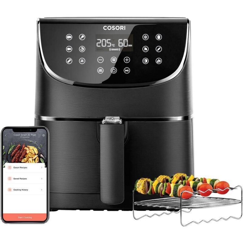 foto del prodotto cosori cs158 af rxb friggitrice ad aria calda 5.5 l 1700 w controllo via app, rivestimento antiaderente, con display ,