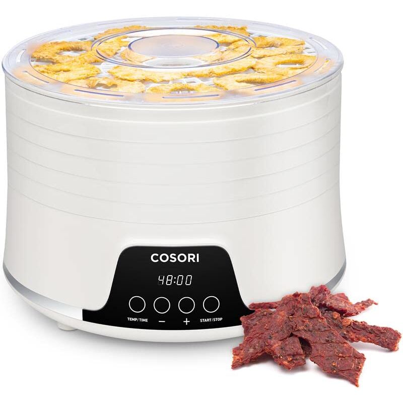 foto del prodotto cosori essiccatore alimentare, essiccatore multiuso per frutta e verdura, con 5 vassoi impilabili e rimovibili, altezza regolabile, temperatura