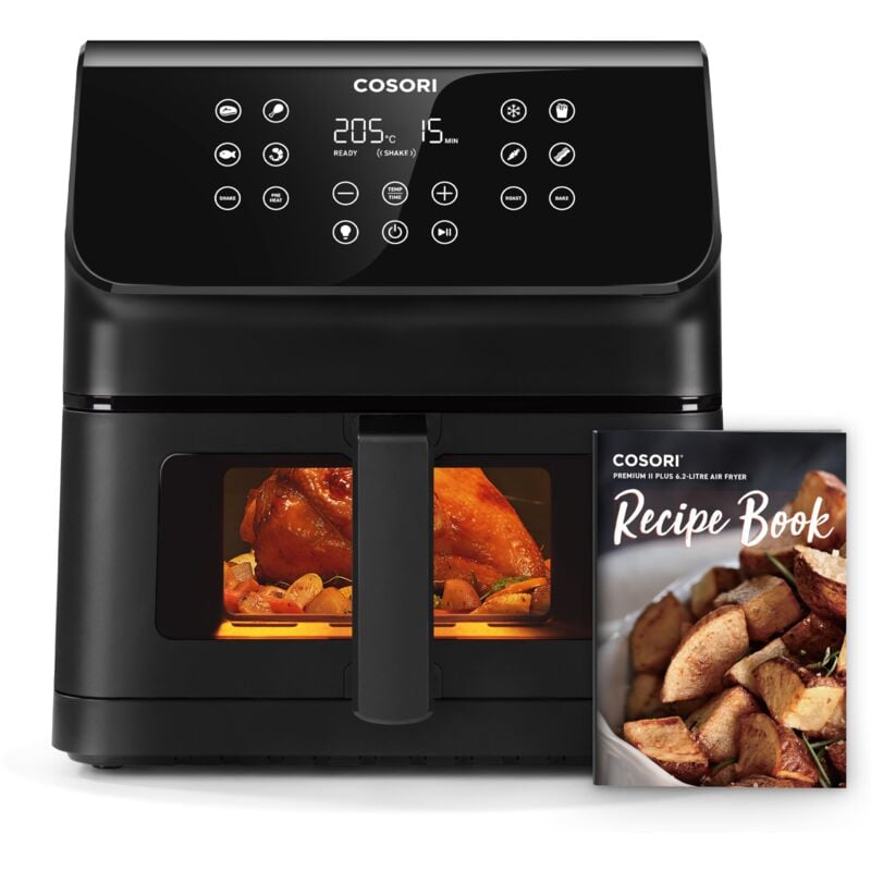 immagine 0 del prodotto cosori friggitrice ad aria 6,2 litri con finestra, air fryer con 12 funzioni panificazione e arrosto , one touch display, tempo e temperatura